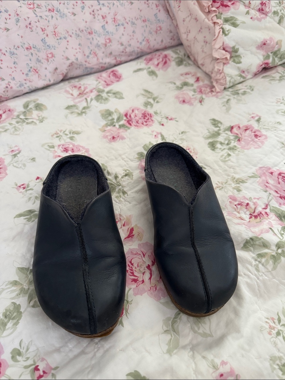 Stegmann Navy leather Slip-On Clogs
